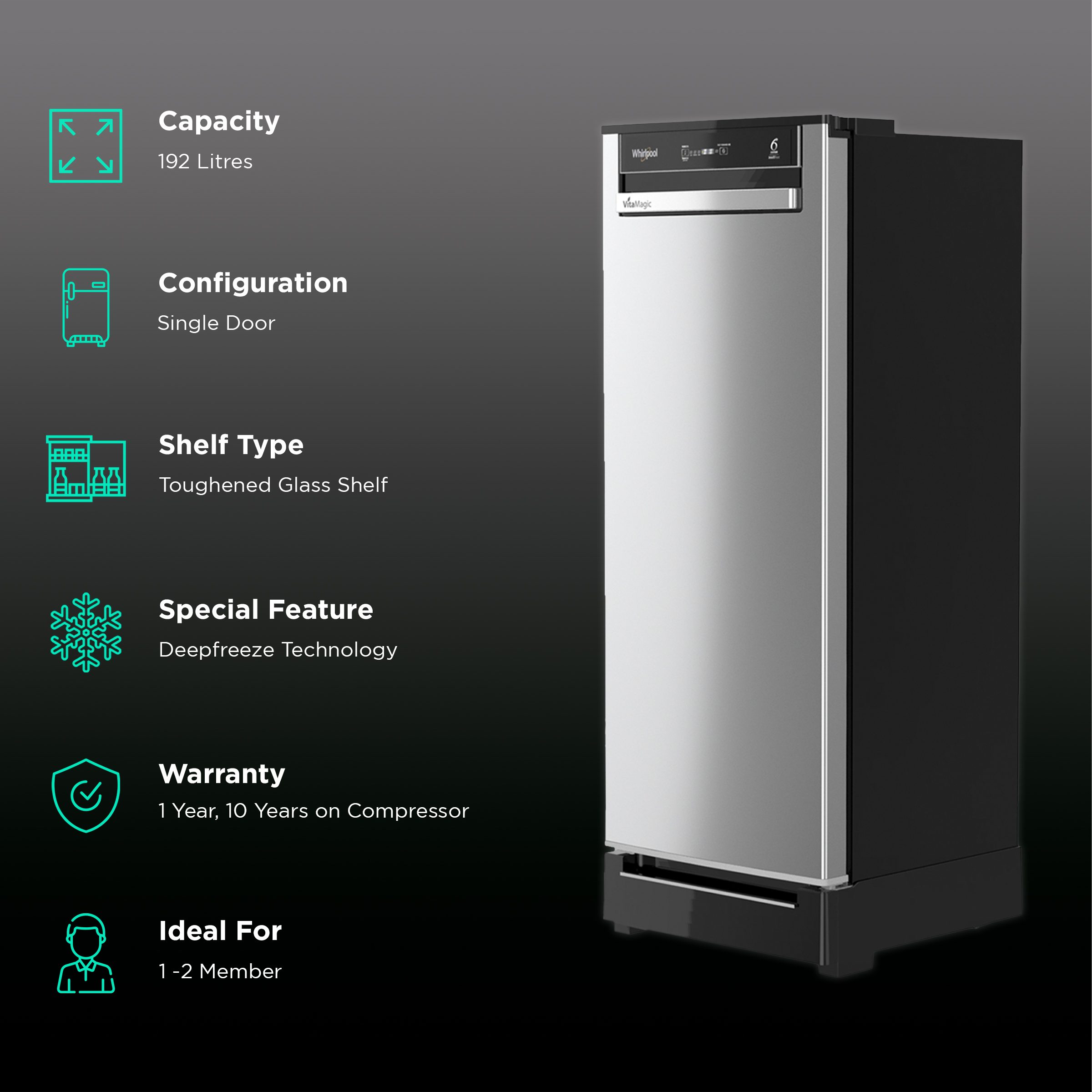 Buy Whirlpool Litres Star Direct Cool Single Door Refrigerator